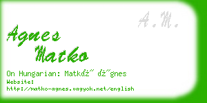 agnes matko business card